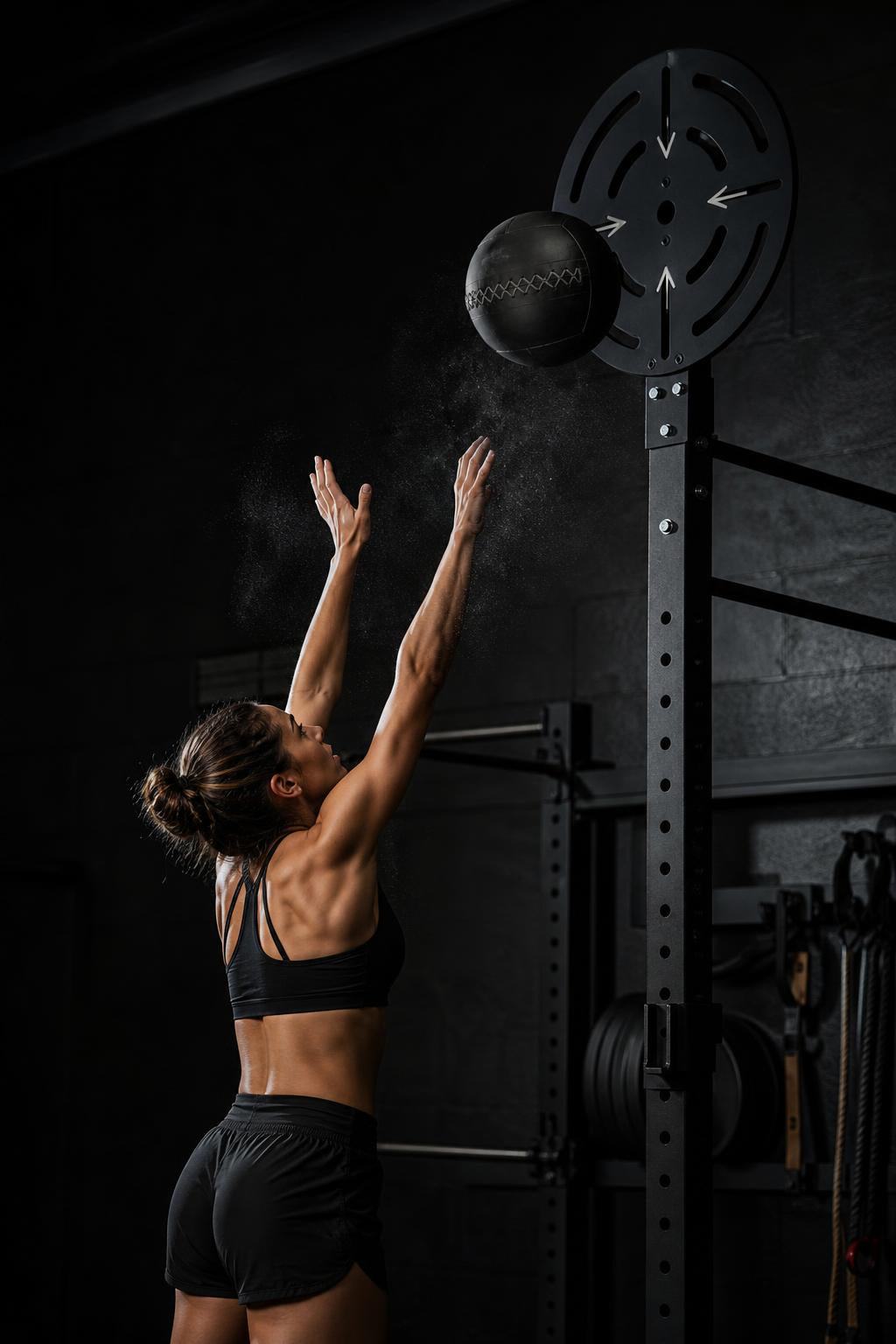 PrimeBuild Wall Ball Target – Steel Power Rack Attachment – in action
