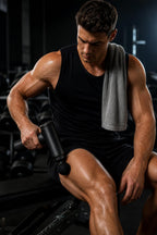 PrimeBuild Deep Tissue Massage Gun – 6 Speeds, 4 Heads – in action