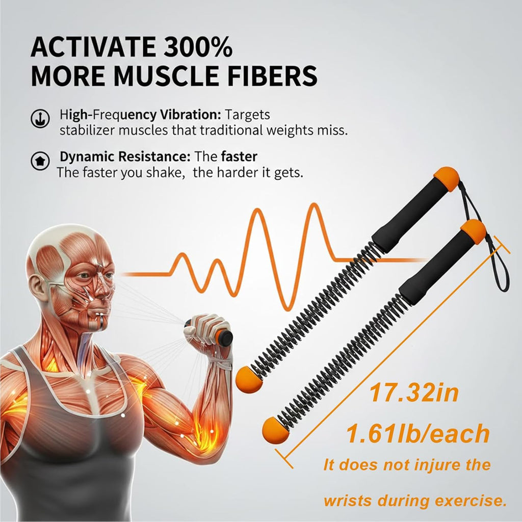 Weighted Ropeless Battle Ropes (2-Pack),Portable Cordless Battle Ropes for Home Gym,Arm Exerciser Rope,Workout Rope for Strength Building,Low-Impact Aerobic Training and HIIT for Fitness Enthusiasts.