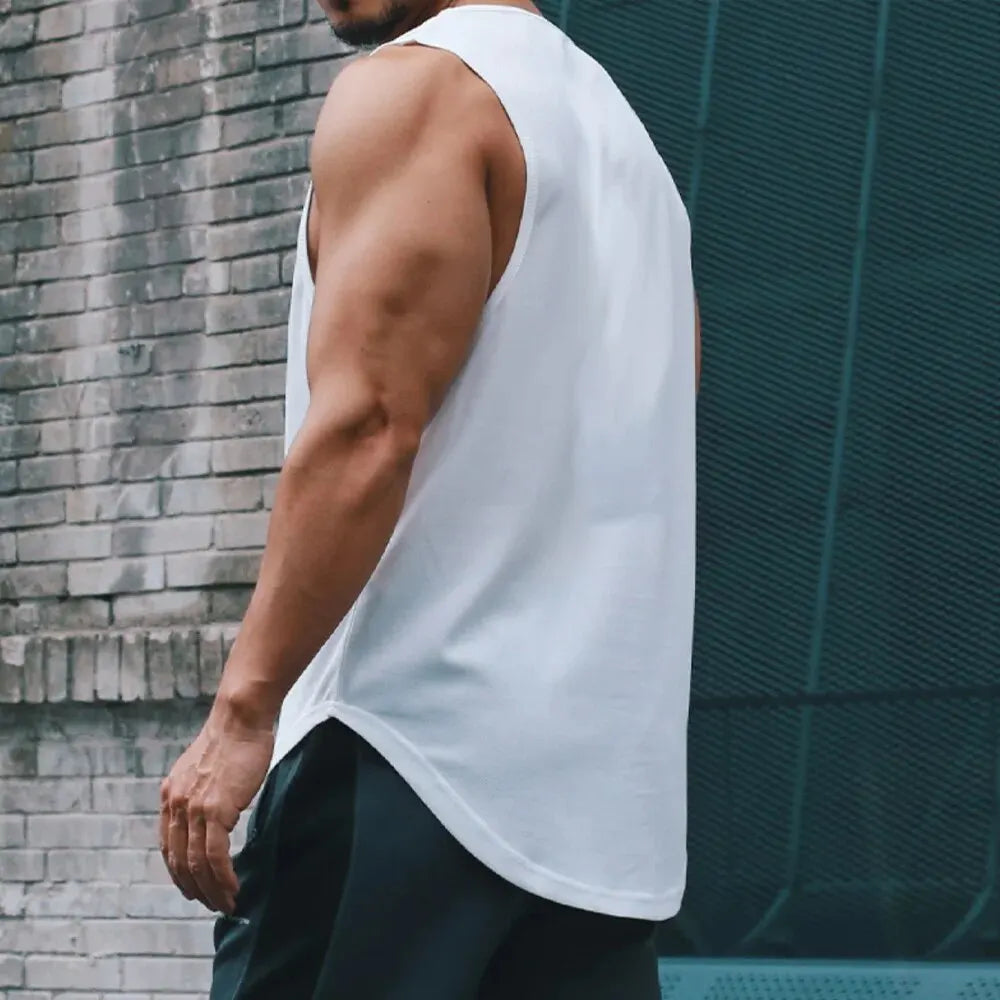 Summer Marathon Quick Dry Sports Tank Top Men'S Sleeveless Tank Top Running Training Basketball Loose Fit Tank Top