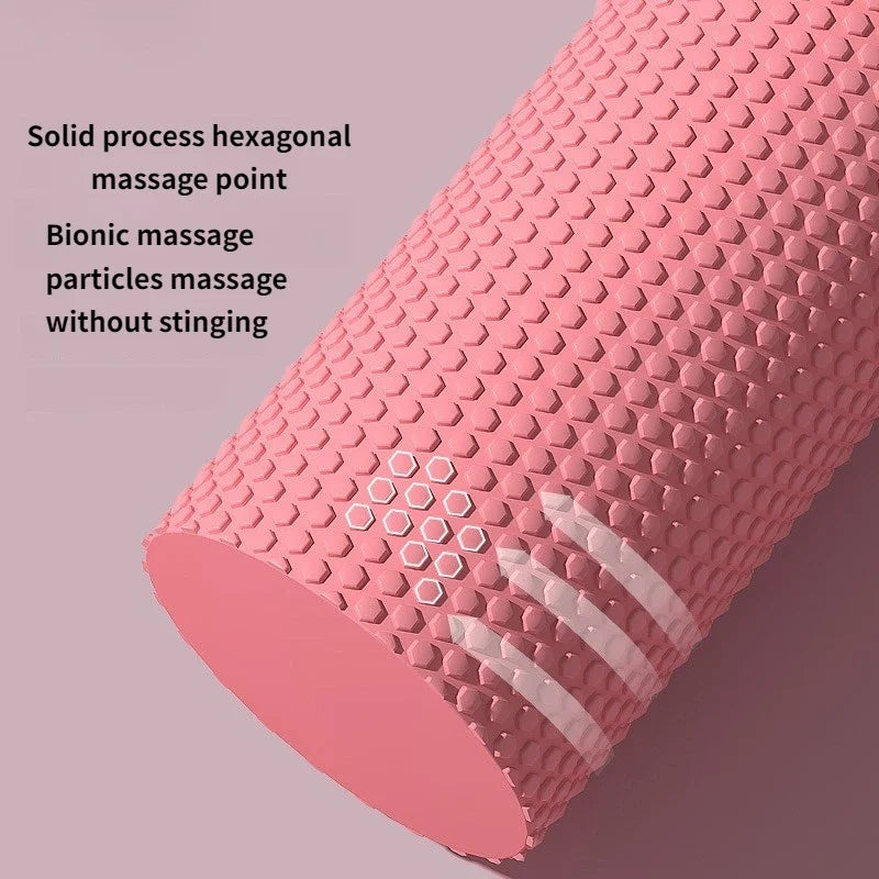 Diameter 9.6Cm Length 30Cm Yoga Roller EVA Foam Cylinder Hexagonal Roller for Pilates Exercise Enhanced Home Workouts