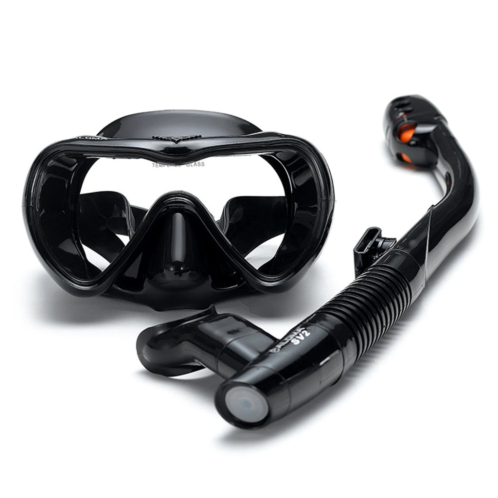 Leakproof Snorkel Set Anti-Fog Swimming Snorkeling Goggles Glasses with Dry Snorkel Tube for Snorkeling Swimming Scuba Diving