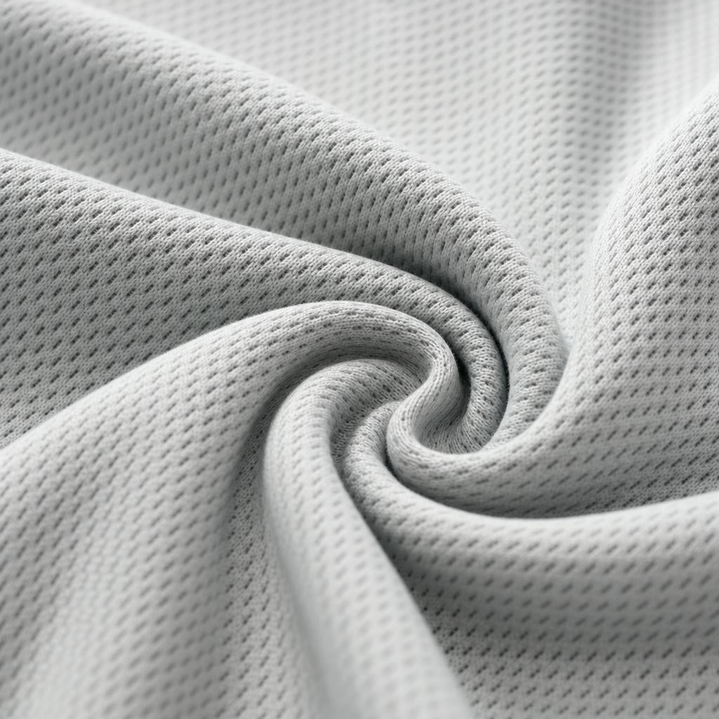 Close-up of the light grey textured knit fabric of the PrimeBuild Men's Quick-Dry Running Tank