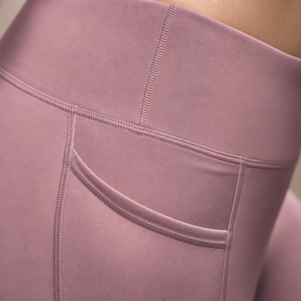 PrimeBuild Women's High-Waist Performance Leggings – Side Pockets – detail