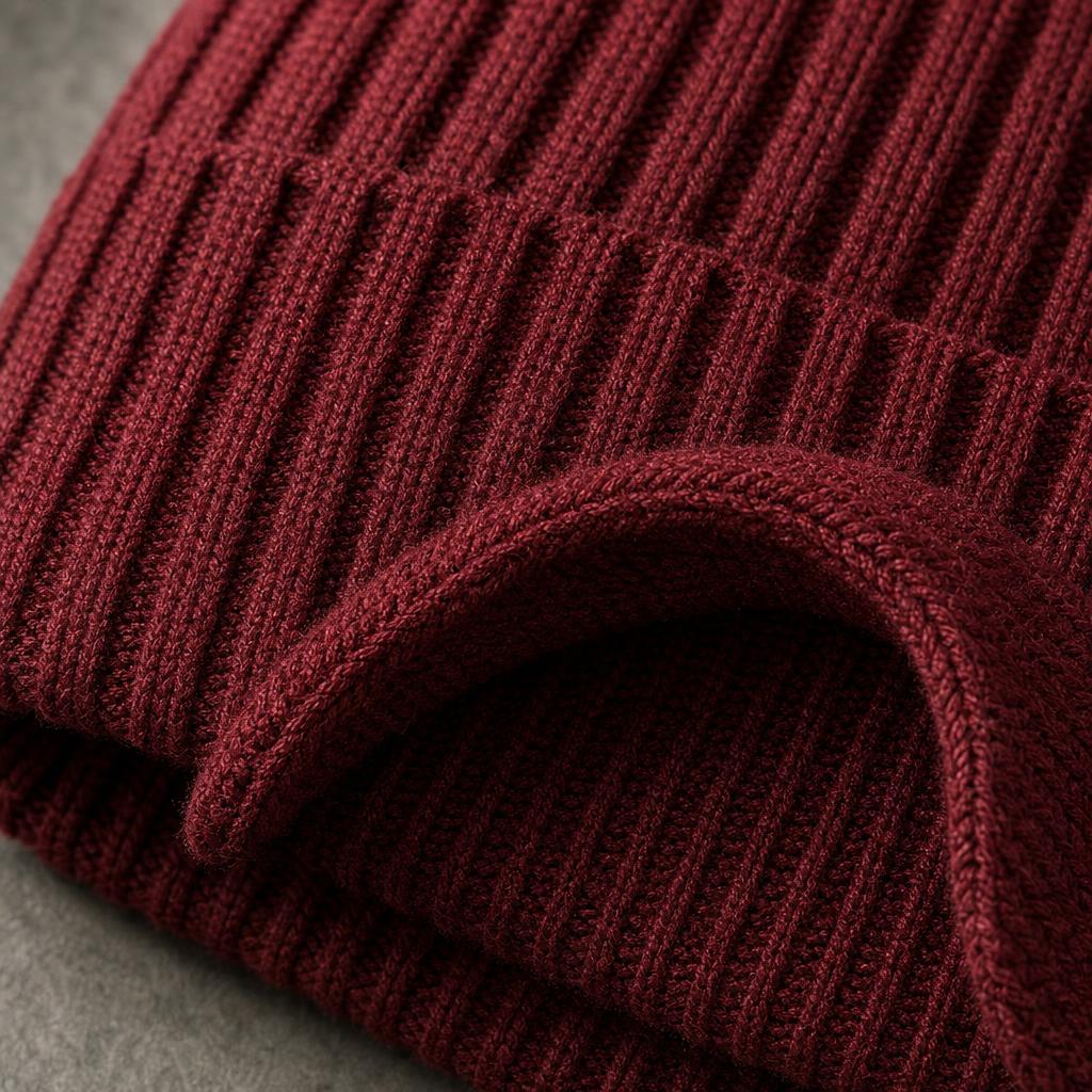 PrimeBuild Thermal Ear Flap Beanie – 2-Pack, Black & Wine Red – detail