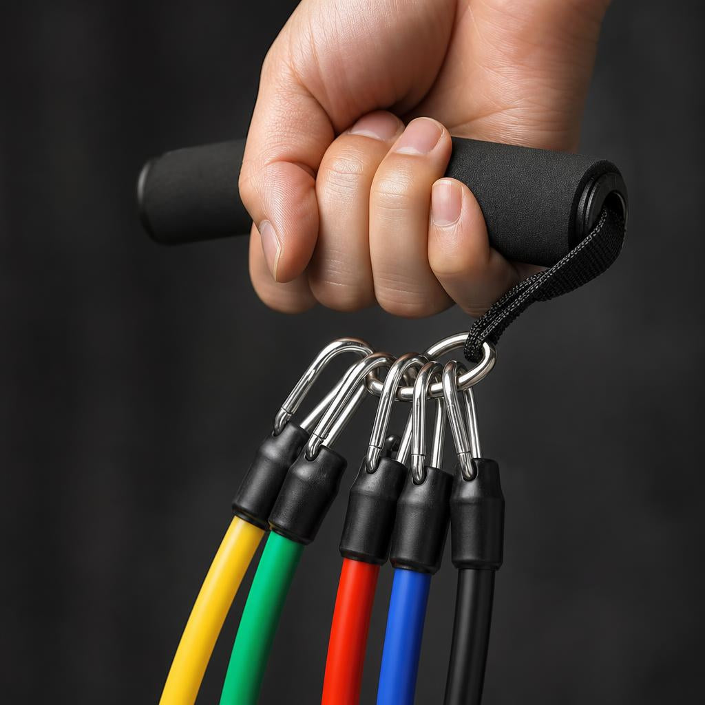 PrimeBuild Resistance Bands Set – 11-Piece Home Gym Kit – detail