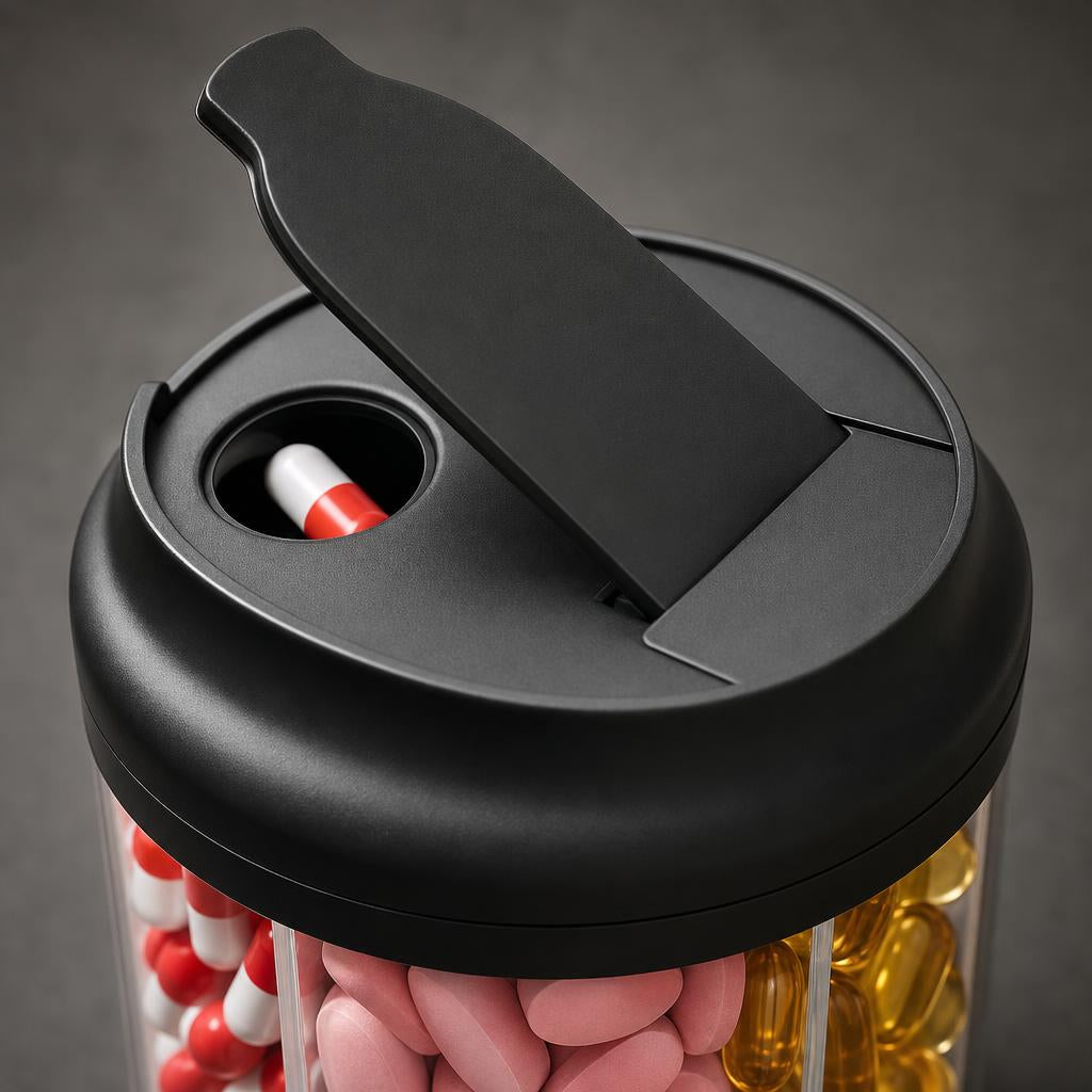 PrimeBuild Rotary Supplement Organizer – 7 Compartments – detail