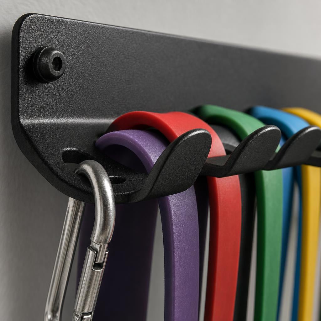PrimeBuild Wall-Mount Gym Storage Rack – 8 Hooks – detail