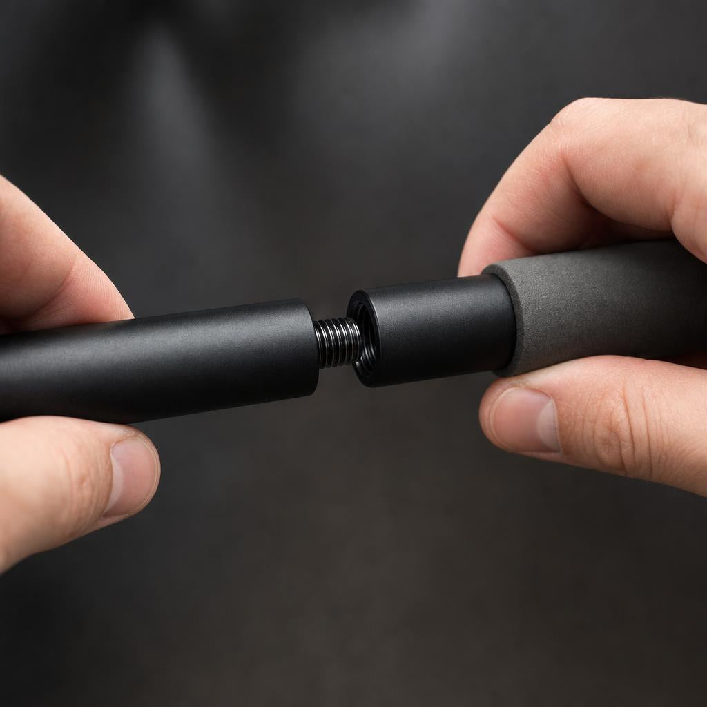 PrimeBuild Adjustable Mobility Stick – 4-Section Metal Bar with Band – detail
