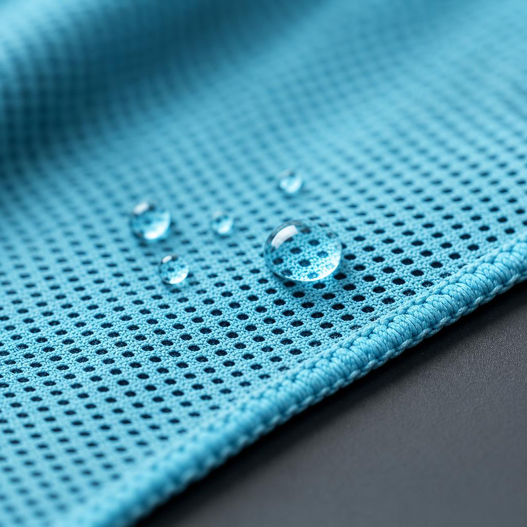PrimeBuild Cooling Sports Towel – Quick-Dry Mesh, Blue or Grey – detail