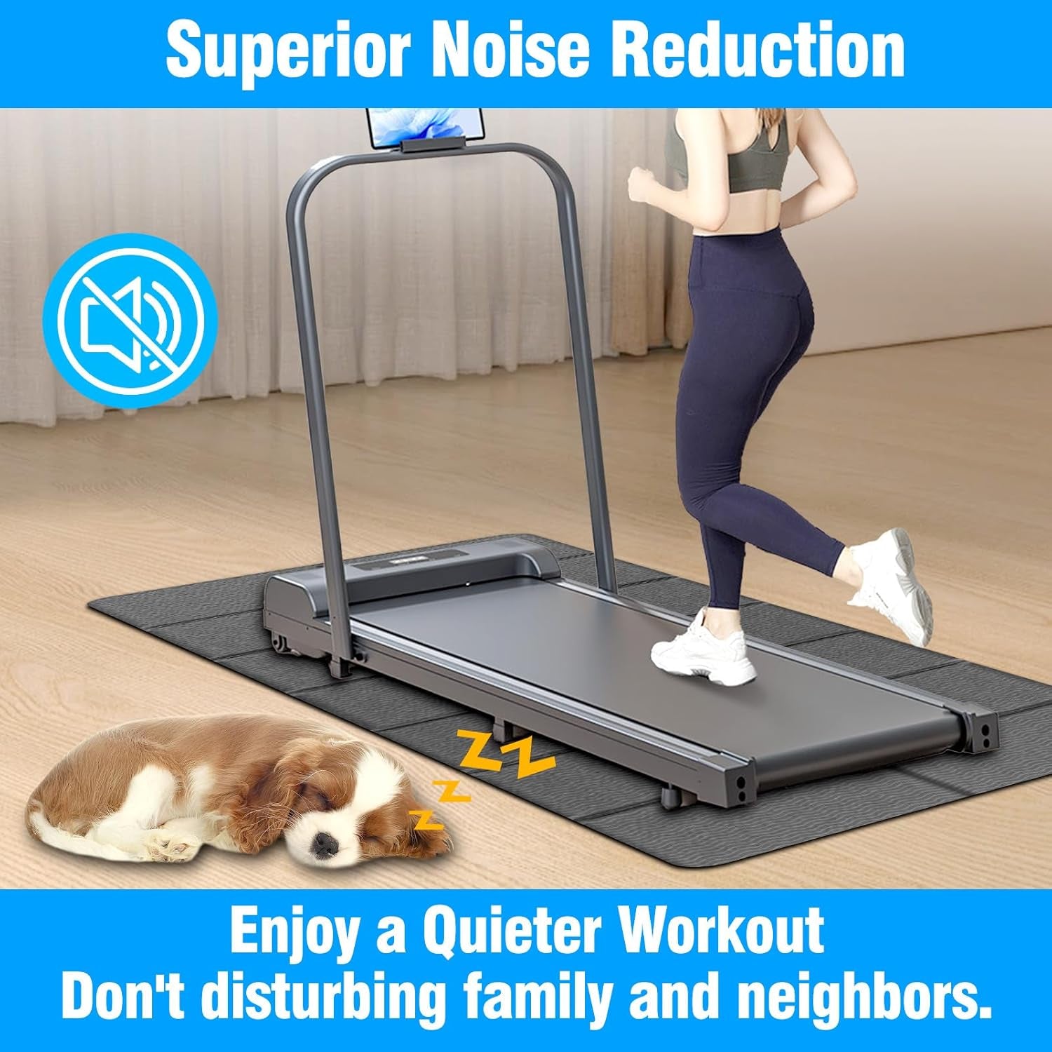 Foldable Walking Pad Treadmill Mat, Floor Protection Pad for Home Workout | Protect Floors, Noise Reduction, Prefect for Walking Pad Treadmill for Home, Non Slip, anti Vibration