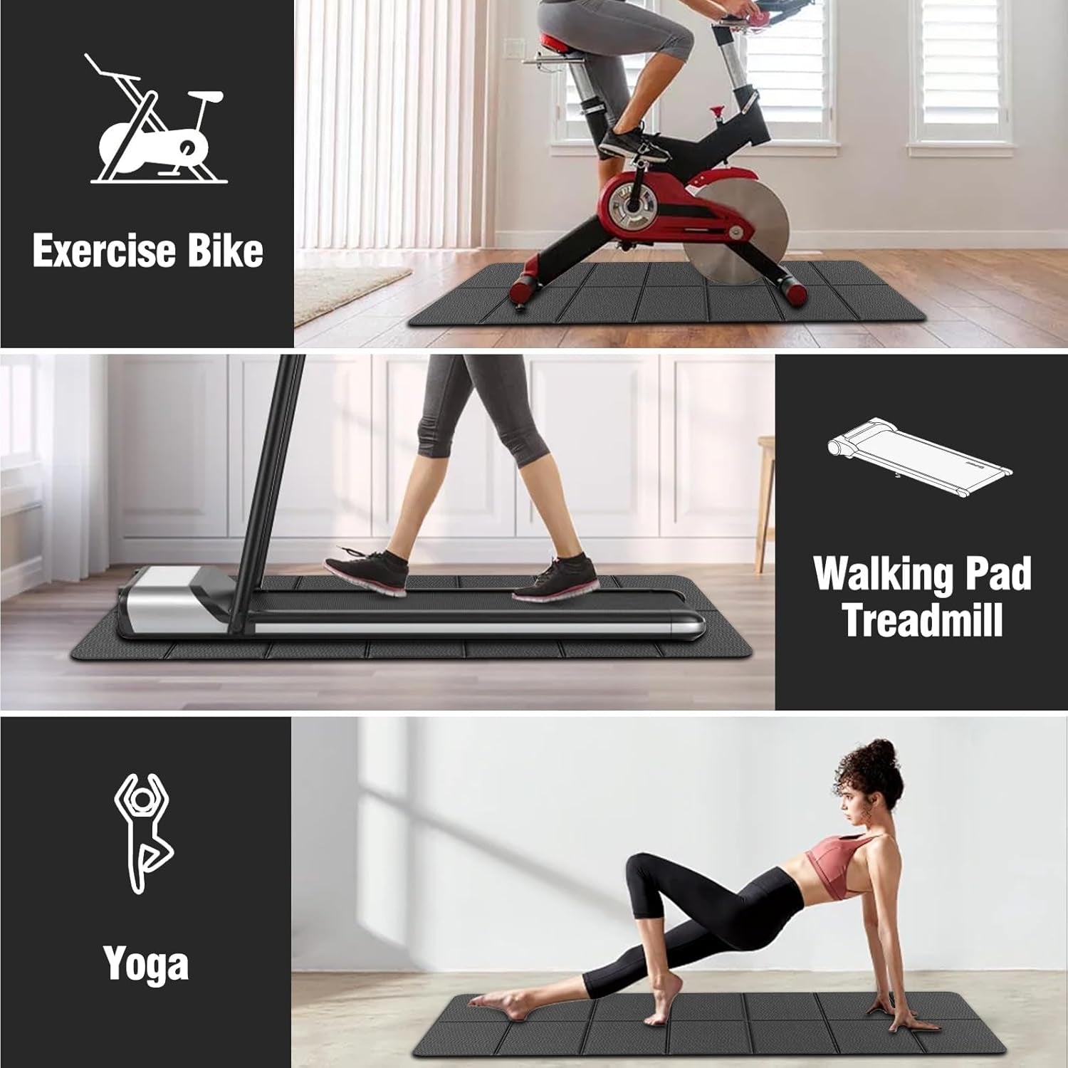 Foldable Walking Pad Treadmill Mat, Floor Protection Pad for Home Workout | Protect Floors, Noise Reduction, Prefect for Walking Pad Treadmill for Home, Non Slip, anti Vibration