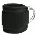 PrimeBuild Cable Machine Ankle Strap, single black padded cuff with hook-and-loop strap and metal D-rings