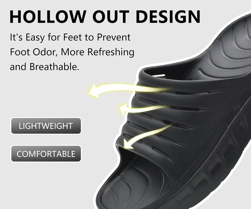 Mens Sport Recovery Sandals Arch Support Plantar Fasciitis Slides | Thick Cushion Slip on Wide Comfort Orthotic Open Toe Slippers,Post Run &Exercise Outdoor Beach Walking
