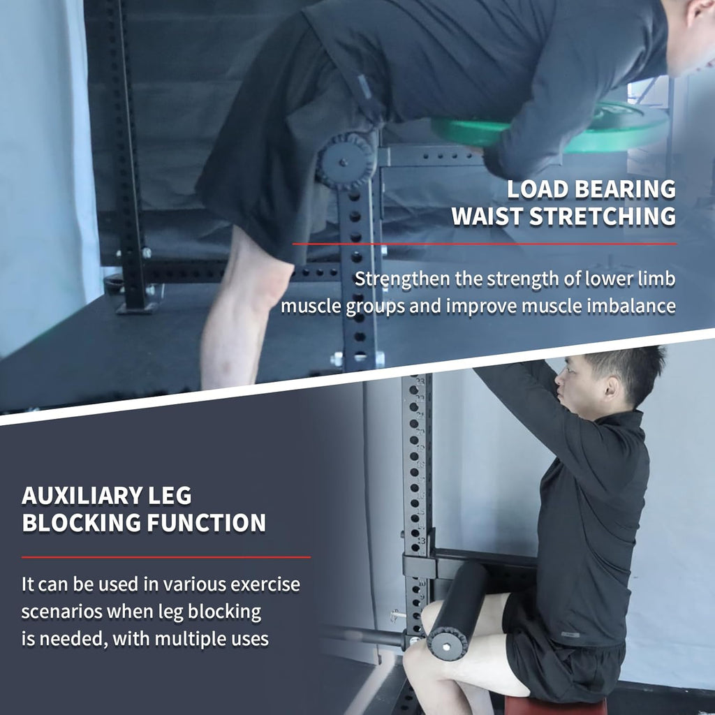 Single Leg Squat Roller/Nordic Hamstring Curl for Squat Rack Power Rack Attachments, Bulgarian Split Squat for Workout Esquipment Home Gym Accessories