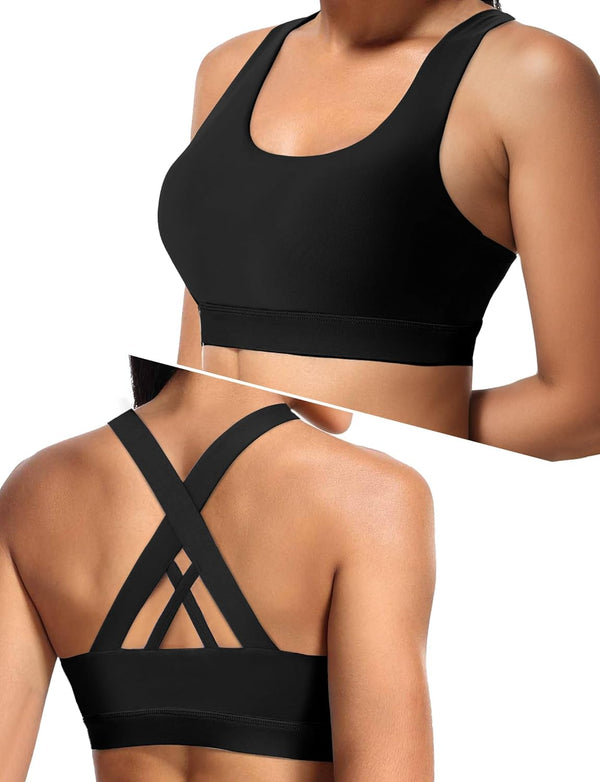 PrimeBuild™ Women's Performance Sports Bra – Criss Cross Training Top
