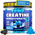 Creatine Monohydrate Gummies 5G for Men & Women - Creatine Gummies NSF Certified, Sugar Free Multi-Ingredient Formula for Muscle Strength & Recovery - Blue Raspberry, 120 Count