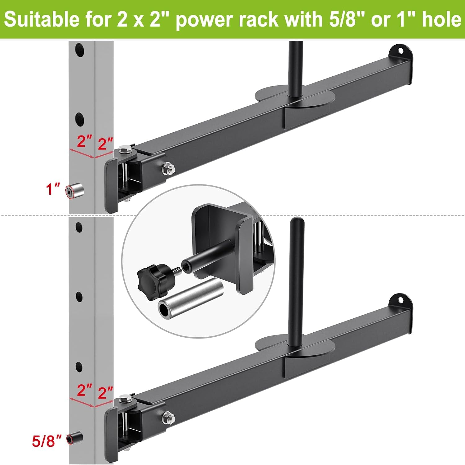 T Bar Row Landmine Attachment Belt Squat Attachment for Power Cage | Heavy Power Rack Attachment, Landmine Attachment, Belt Squat Lever Arm & Landmine Handle, Fits 1"/2" Barbells & Weight Plate