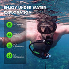 DEDEPU mini scuba tank features – 1 L capacity, 3000 psi max pressure, DOT and CE certified