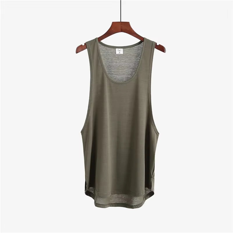 Fitness Clothing Blank Sleeveless Shirt Mens Gym Stringer Tank Top Bodybuilding Tanktop Men Sportwear Undershirt Fashion Vest