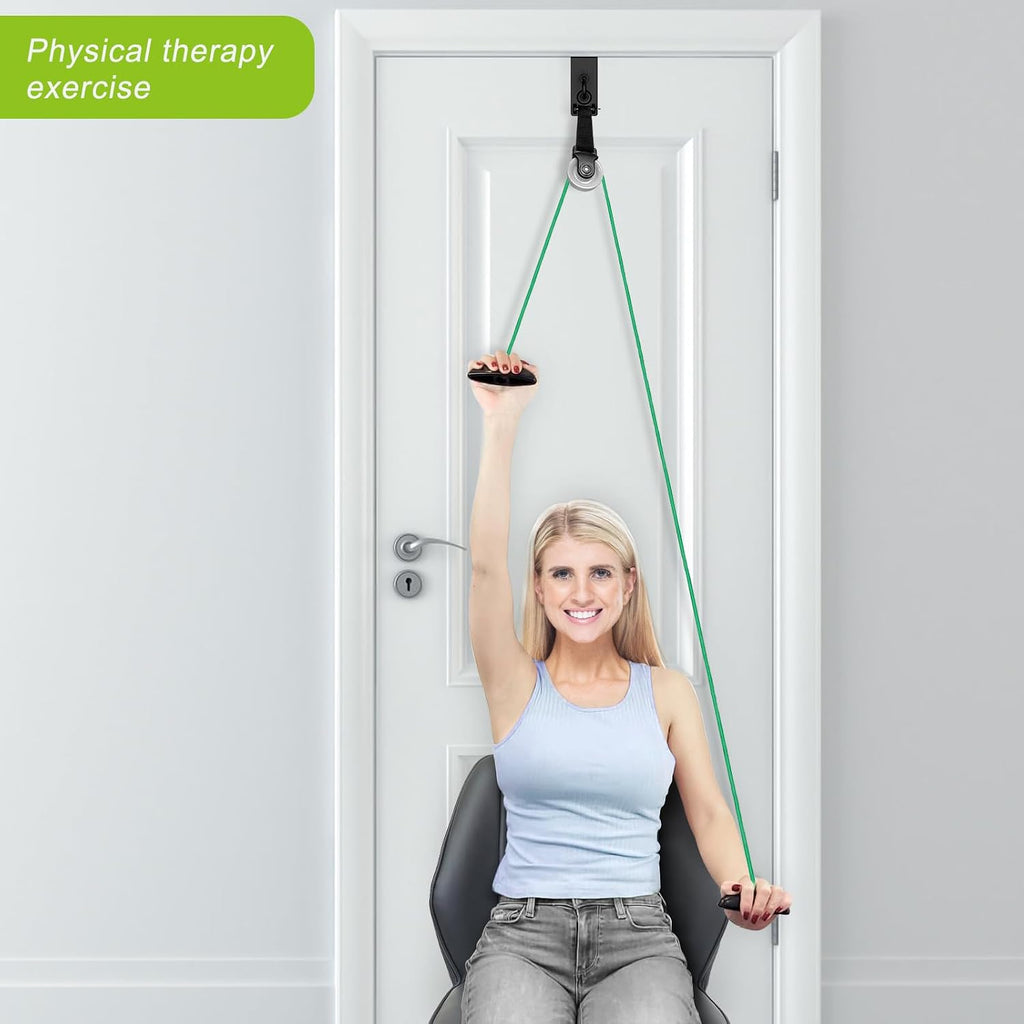 Heavy Duty Door Anchor Attachment - Shoulder Pulley for Rotator Cuff Recovery - over Door Rehab Exerciser for Strength Training, Physical Therapy, Home Gym - Compatible with Any Resistance