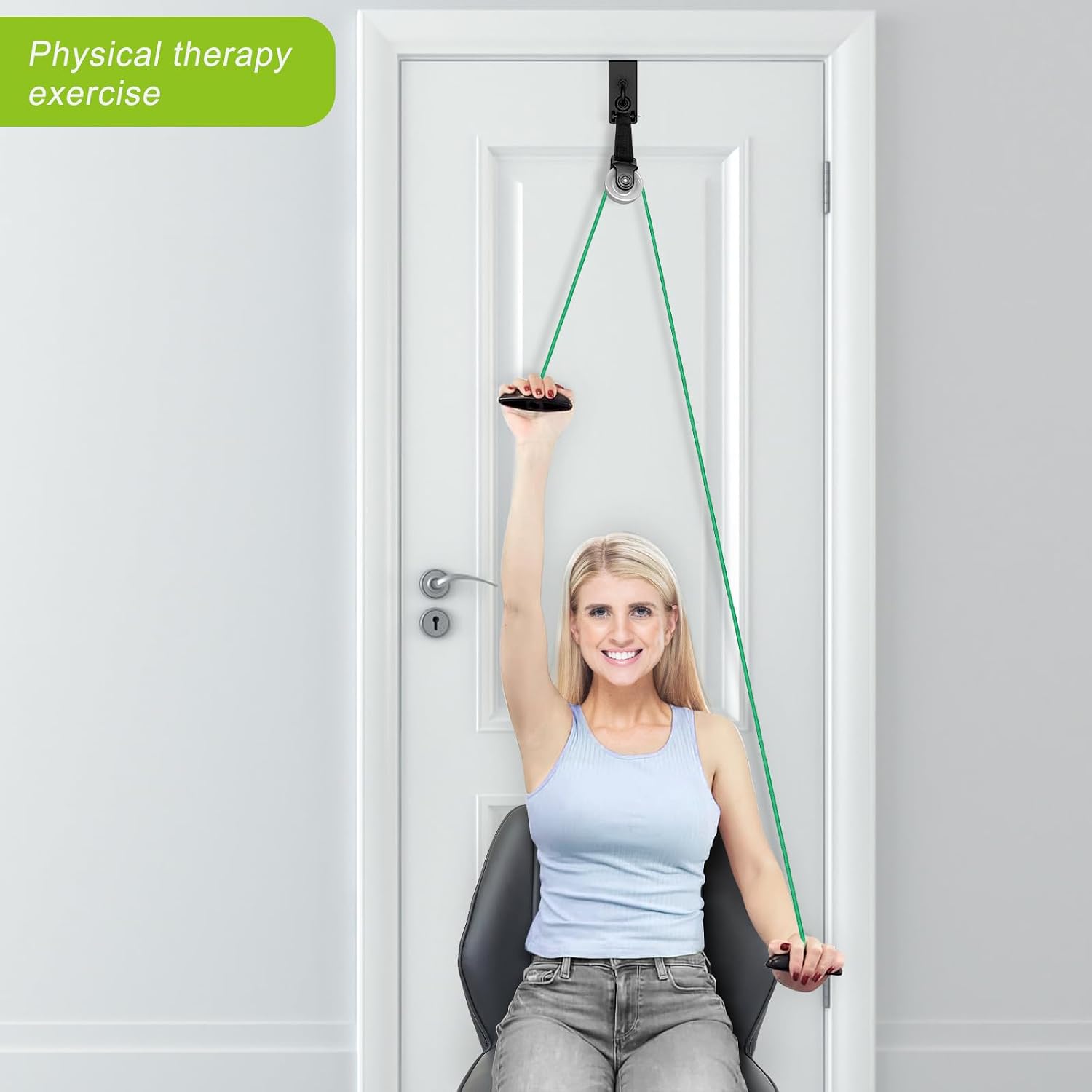 Heavy Duty Door Anchor Attachment - Shoulder Pulley for Rotator Cuff Recovery - over Door Rehab Exerciser for Strength Training, Physical Therapy, Home Gym - Compatible with Any Resistance
