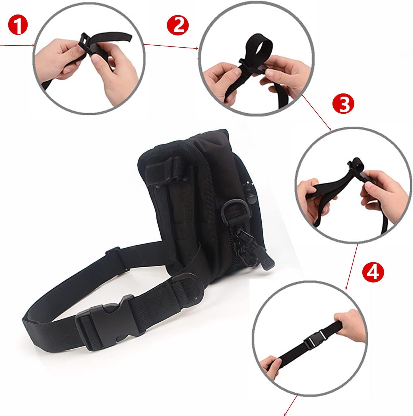 Rock Climbing Chalk Bag,  Bouldering Chalk Bags with Quick-Clip Belt and 3 Pockets, Great Equipment for Rock Climbing, Gym Training, Gymnastics, Weightlifting