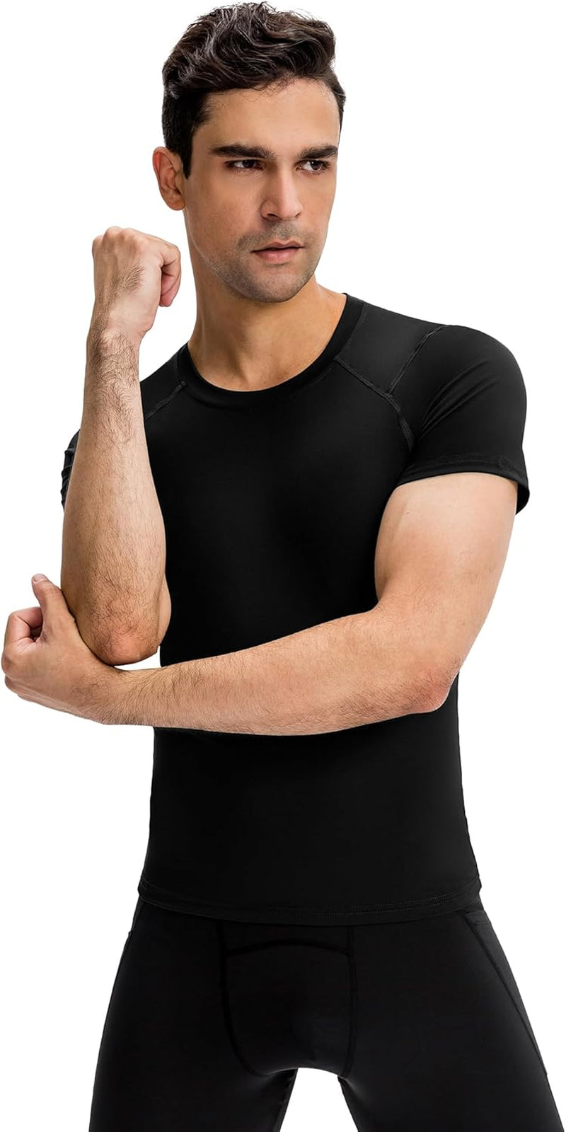 Men'S Compression Shirt Short Sleeve Cool Dry Workout Athletic T-Shirts Sports Undershirt Performance Compression Tops