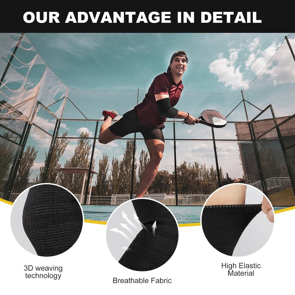 Elbow Compression Sleeves, Elbow Brace for Men Women, Tennis Golfer'S Elbow Support, Arm Support Sleeves for Sports Protection and Pain Relief (Black)