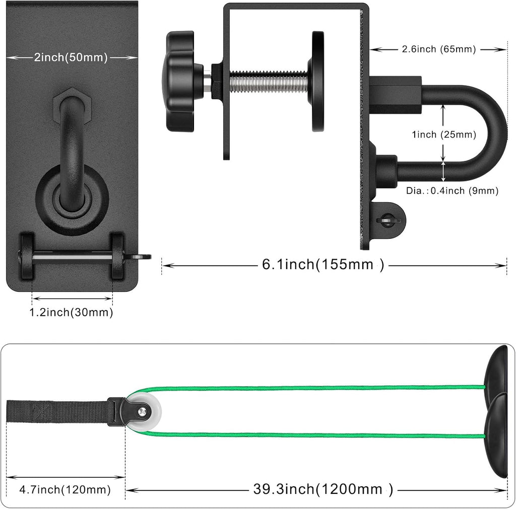 Heavy Duty Door Anchor Attachment - Shoulder Pulley for Rotator Cuff Recovery - over Door Rehab Exerciser for Strength Training, Physical Therapy, Home Gym - Compatible with Any Resistance