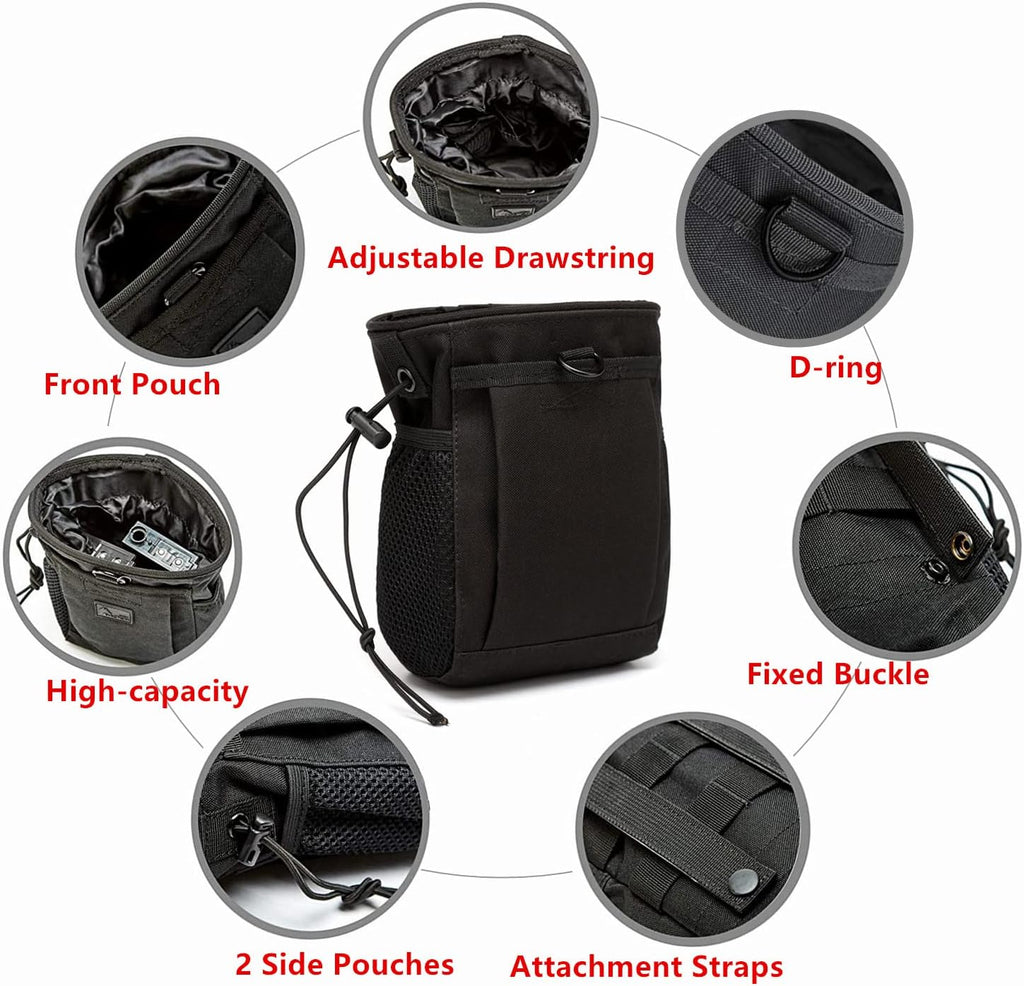 Rock Climbing Chalk Bag,  Bouldering Chalk Bags with Quick-Clip Belt and 3 Pockets, Great Equipment for Rock Climbing, Gym Training, Gymnastics, Weightlifting