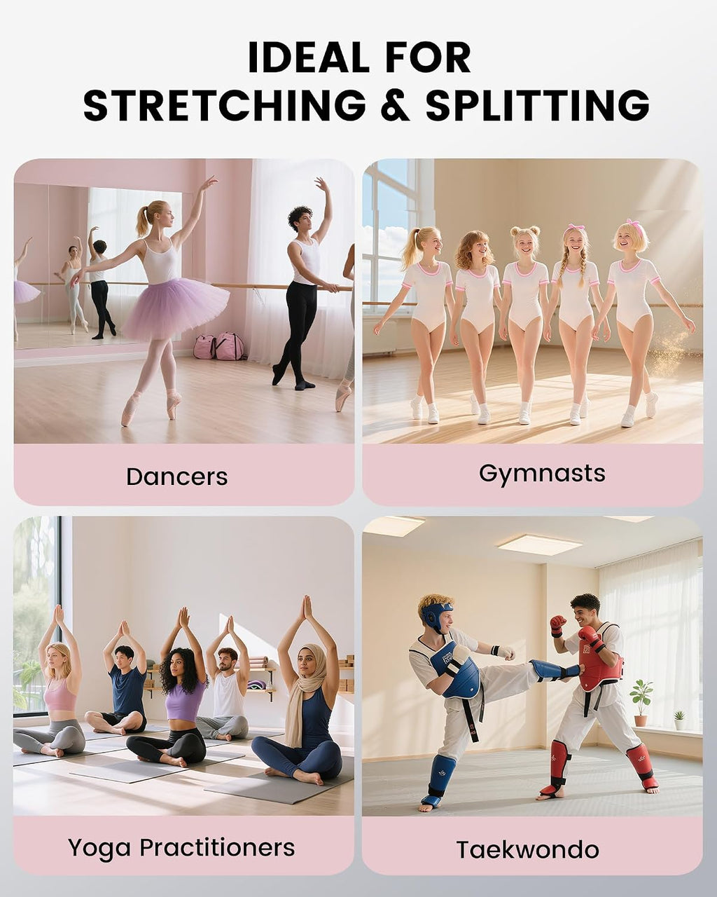 Split Machine, Leg Stretcher Splits Machine for Flexibility, 0-180° Adjustable Home Stretch Machine for Balle, Cheerleading Dance, Gymnastics and Other Sports, 330Lbs Capacity