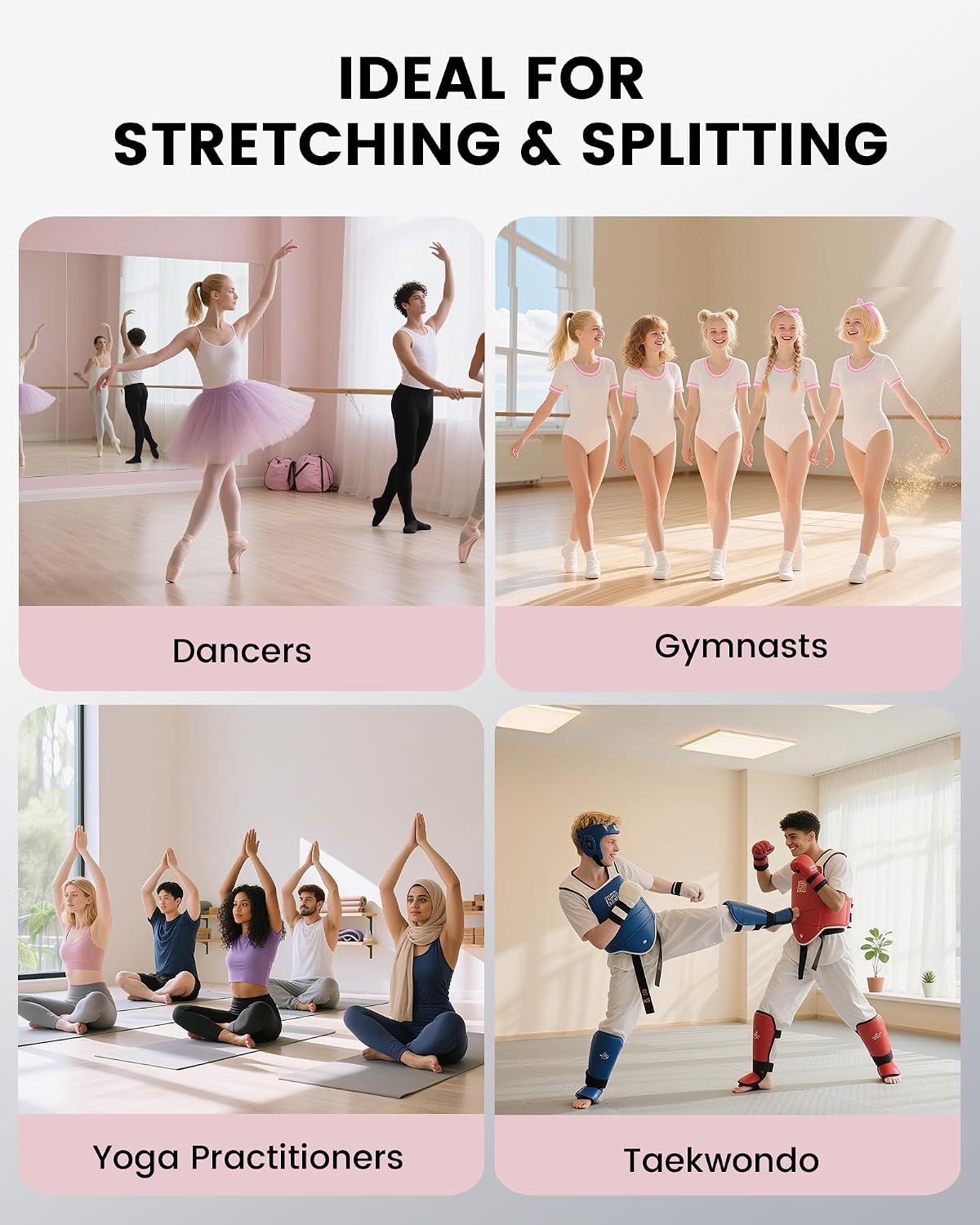 Split Machine, Leg Stretcher Splits Machine for Flexibility, 0-180° Adjustable Home Stretch Machine for Balle, Cheerleading Dance, Gymnastics and Other Sports, 330Lbs Capacity