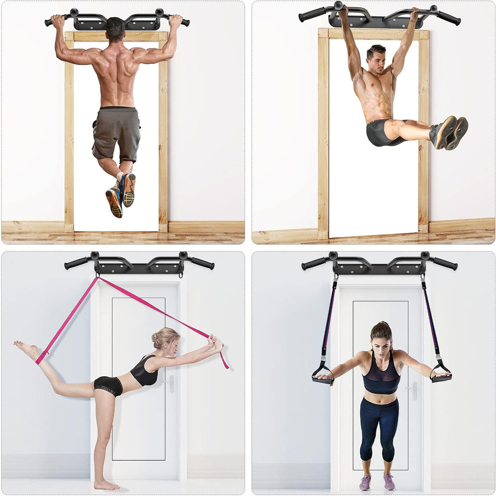 Heavy Duty Wall Mounted Doorway Pull up Bar, Multifunctional Chin up Bar, Portable Fitness Door Bar, Body Workout Home Gym System