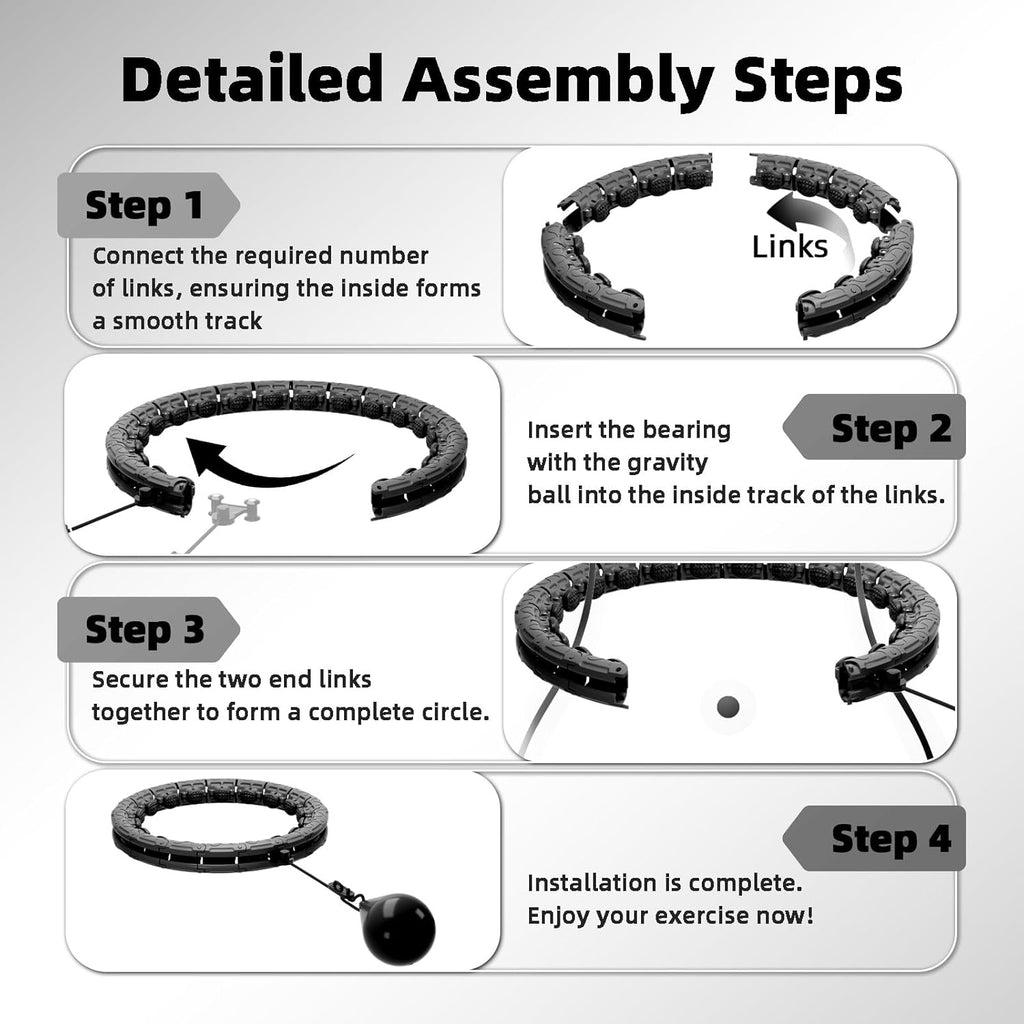 Weighted Hula Infinity Fitness Hoop for Adult Weight Loss | 2 in 1 Smart Fitness Workout Hula Circle Hoops with 26 Detachable Knots, Exercise Fit Hoop Suitable for Women and Beginners