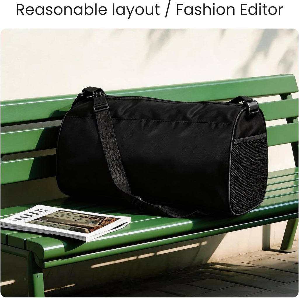 Small Gym Bag for Women & Men,Small Lightweight Duffel Bag Carry on Bags Mini Duffel Travel Bag Waterproof Sports Bags for Workout/Sport/Travel, Black