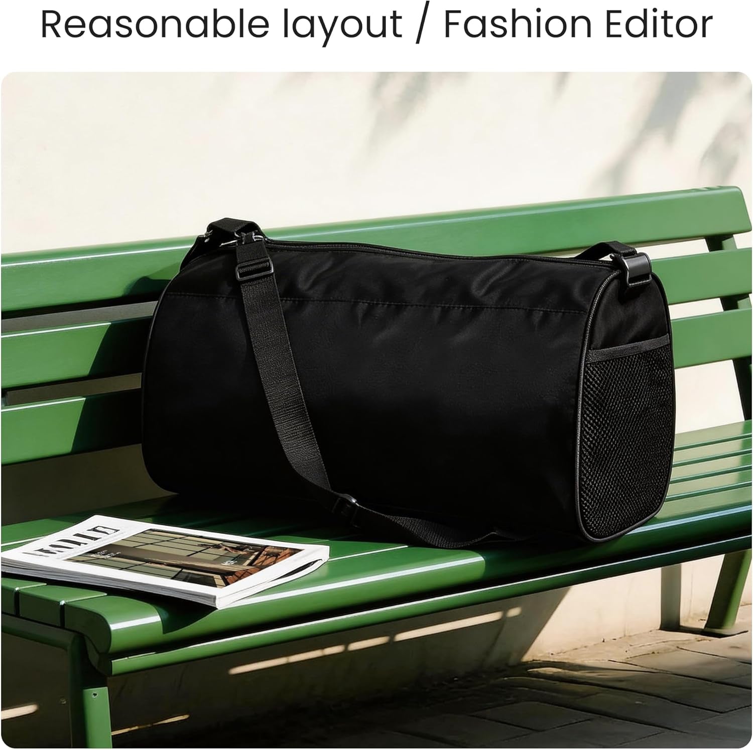 Small Gym Bag for Women & Men,Small Lightweight Duffel Bag Carry on Bags Mini Duffel Travel Bag Waterproof Sports Bags for Workout/Sport/Travel, Black
