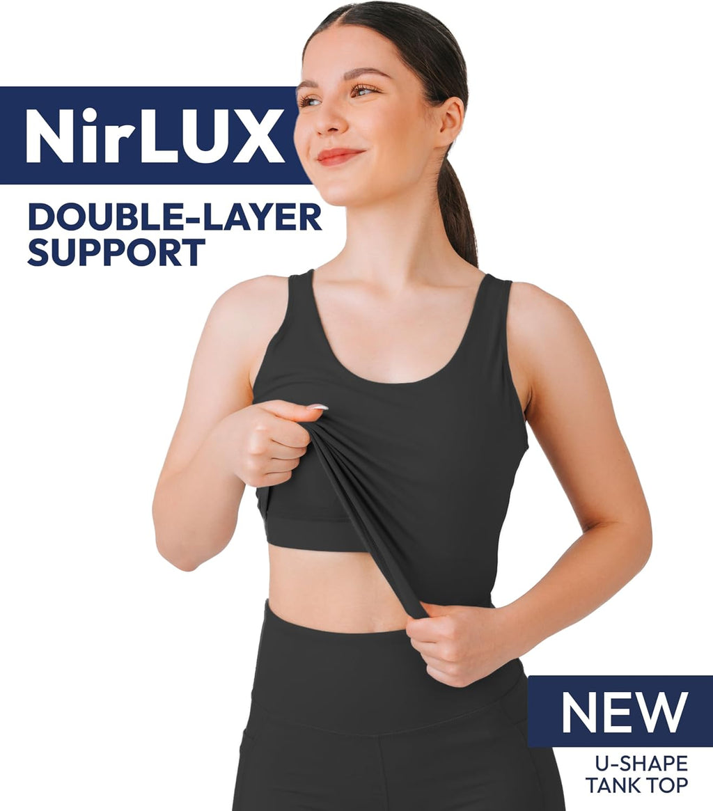 U Tank Sports Bra for Women – Scoop Neck Workout Top with Built-In Cups – Ideal for Yoga, Gym & All-Day Comfort Wear