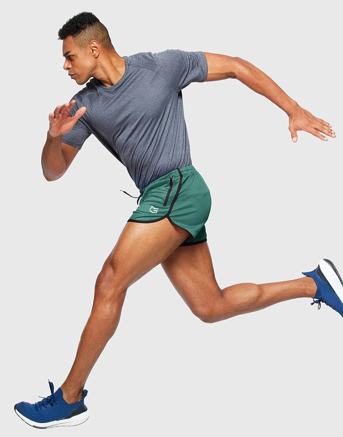 Men'S Running Shorts 3 Inch Quick Dry Gym Athletic Jogging Shorts with Zipper Pockets