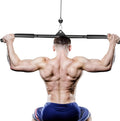 LAT Pull down Bar Cable Machine Attachment Fitness LAT Bar Accessories with Rubber Handle for Home Gym Fitness Muscle Building Strength Workout
