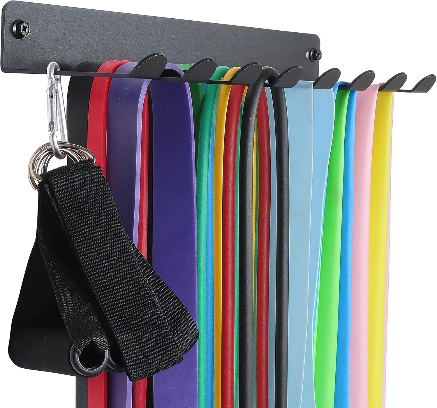 Gym Storage Rack Resistance Band Rack Wall Mount Barbell Rack Heavy Duty Home Gym Storage Rack for Gym Equipment, Exercise Bands, Lifting Belts and Jump Ropes, Gym Accessories