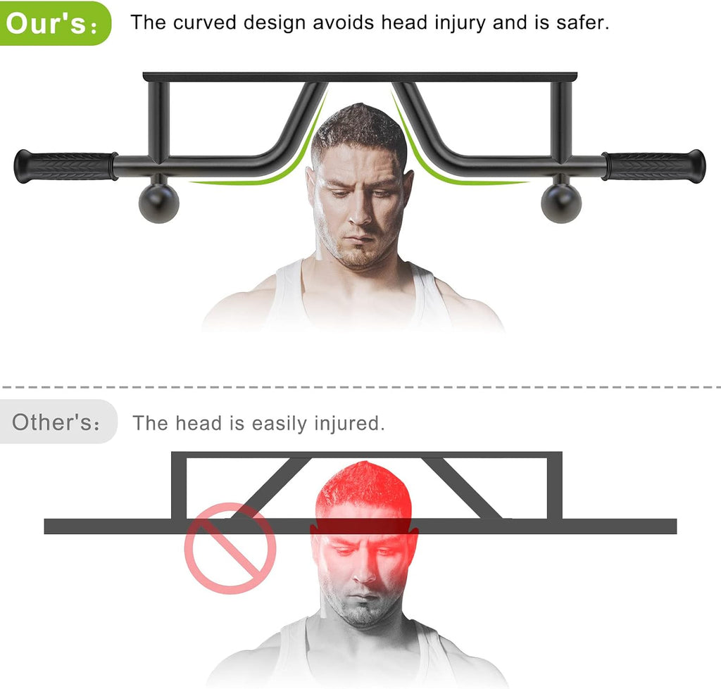 Heavy Duty Wall Mounted Doorway Pull up Bar, Multifunctional Chin up Bar, Portable Fitness Door Bar, Body Workout Home Gym System