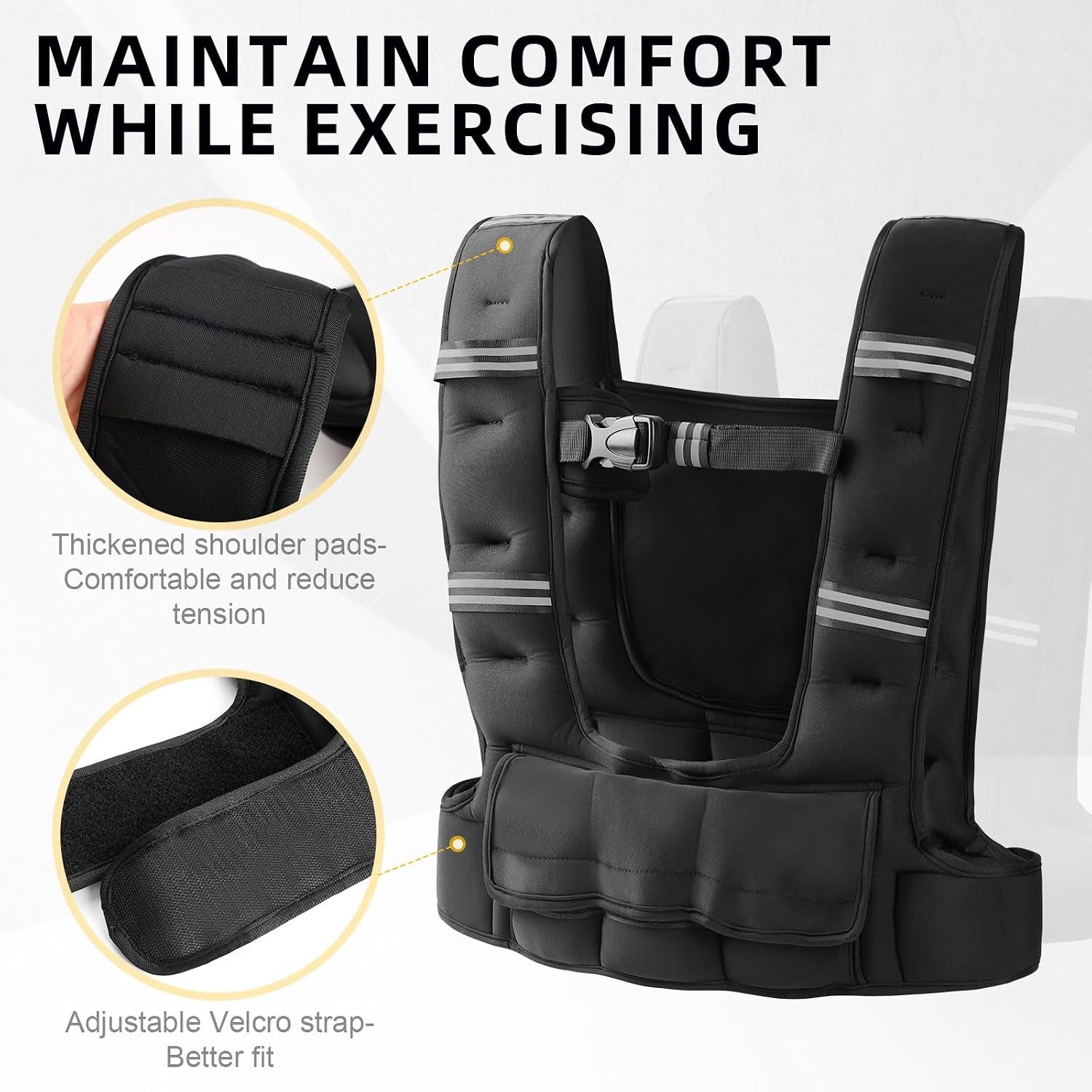 Adjustable Weighted Vest Woman, 4-12Lb/10-18Lb Weight Vest with 6 Removable Weight Bags and Pocket | Weight Vest Men and Women for Walking, Running, Weight Loss, Strength Training