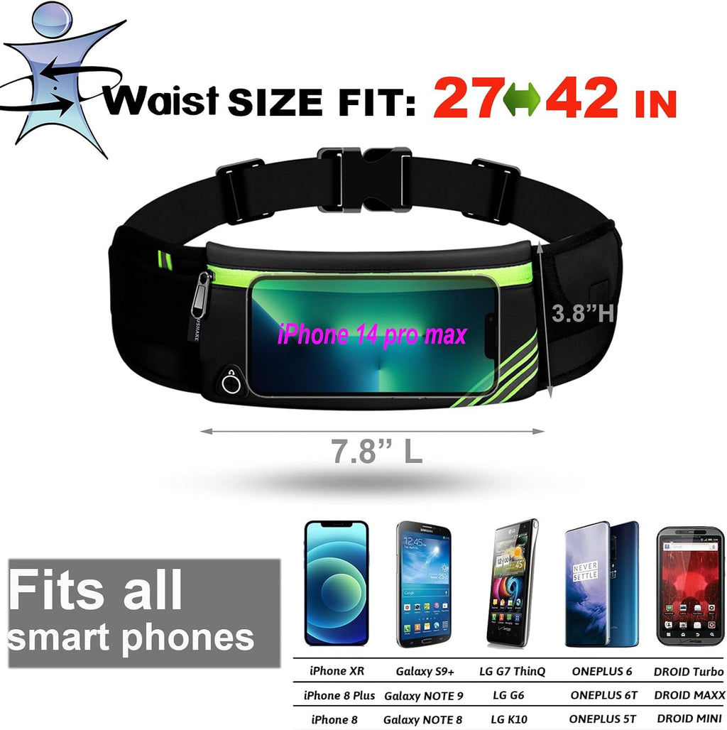 Running Belt with Bounce-Free Pouch for Iphone and Samsung Galaxy - Ideal for Running, Walking, Cycling, and Gym Workouts
