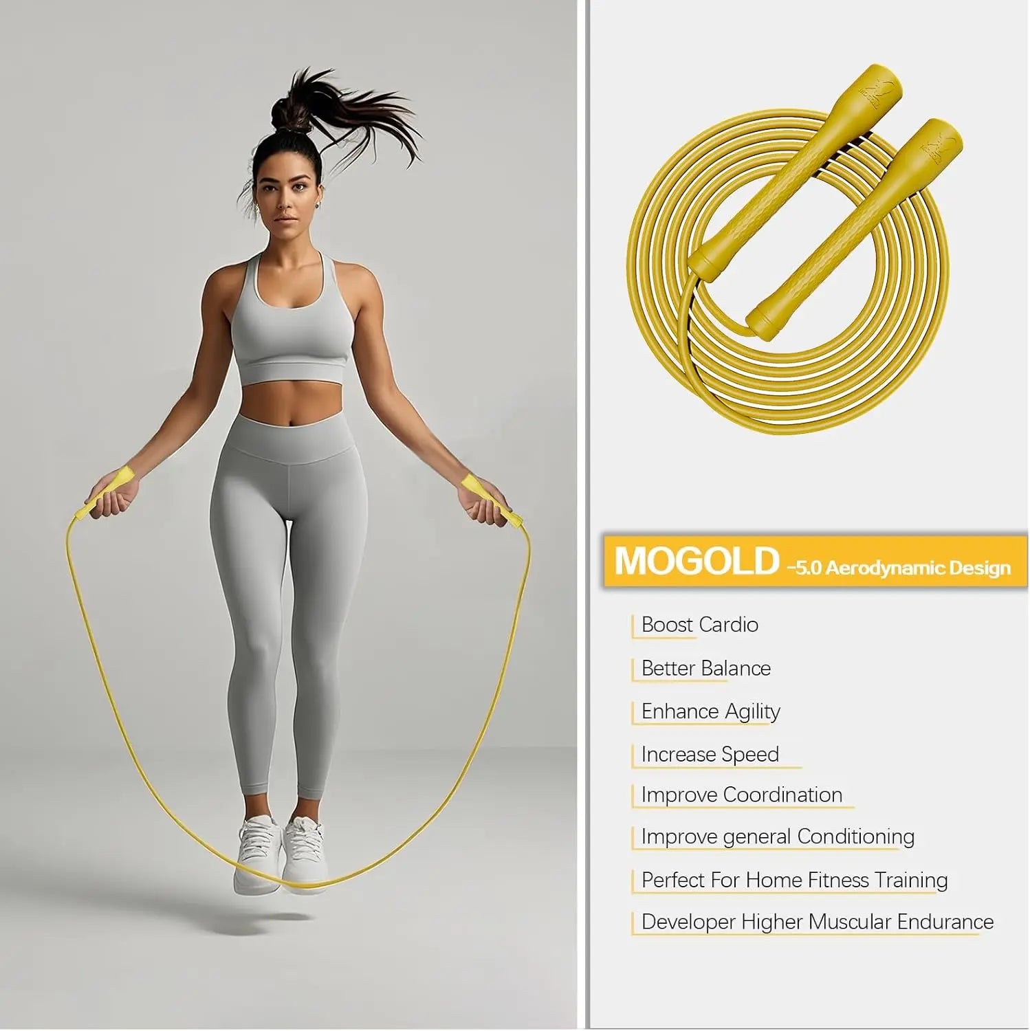 5Mm PVC Adjustable Jump Rope with Shatterproof Handles for Fitness, Cardio, Boxing - Ideal for Beginners & Advanced Athletes