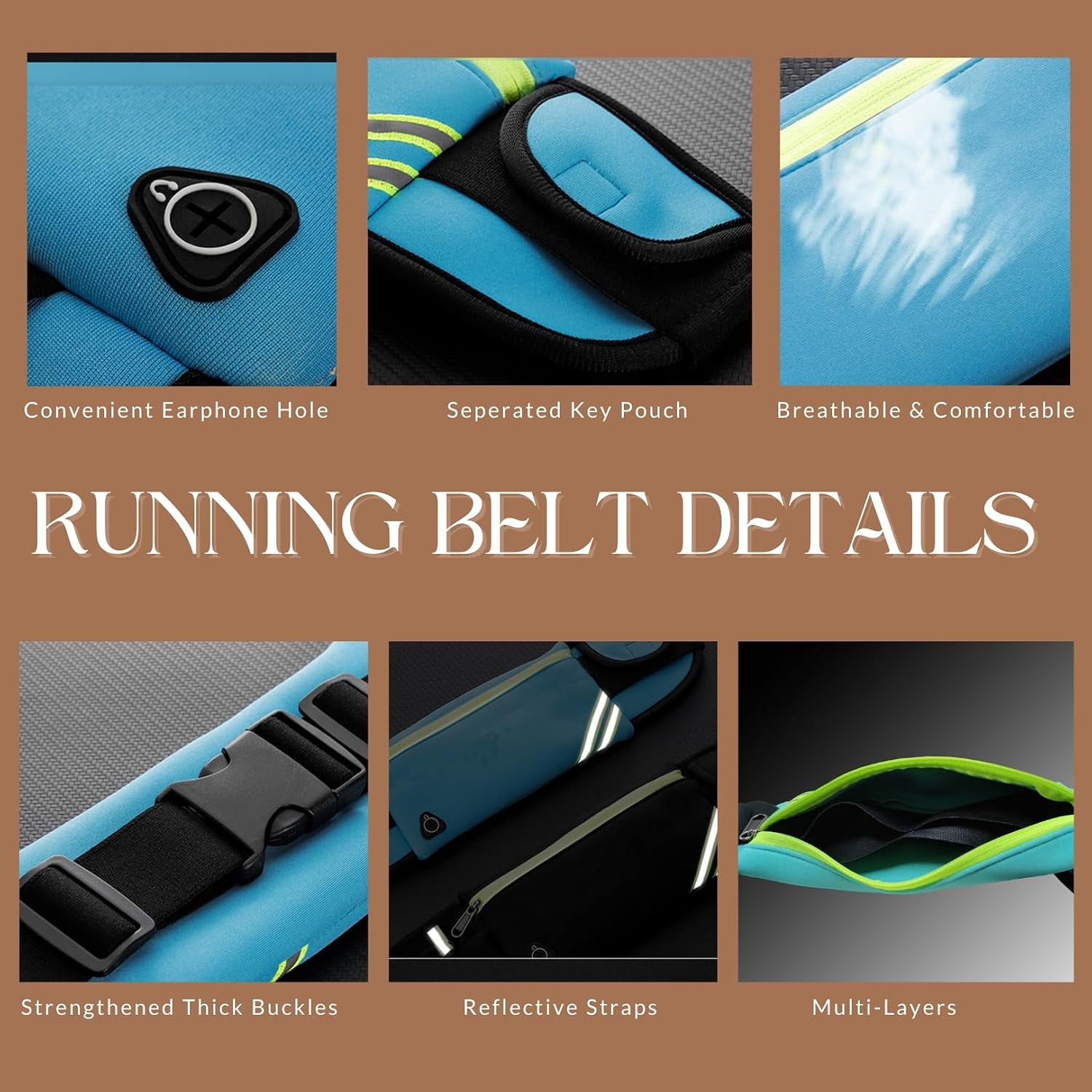 Running Belt with Bounce-Free Pouch for Iphone and Samsung Galaxy - Ideal for Running, Walking, Cycling, and Gym Workouts