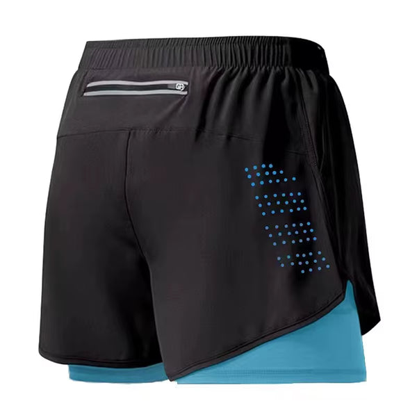 PrimeBuild™ Men's Double Layer Performance Shorts – Quick-Dry Training Shorts