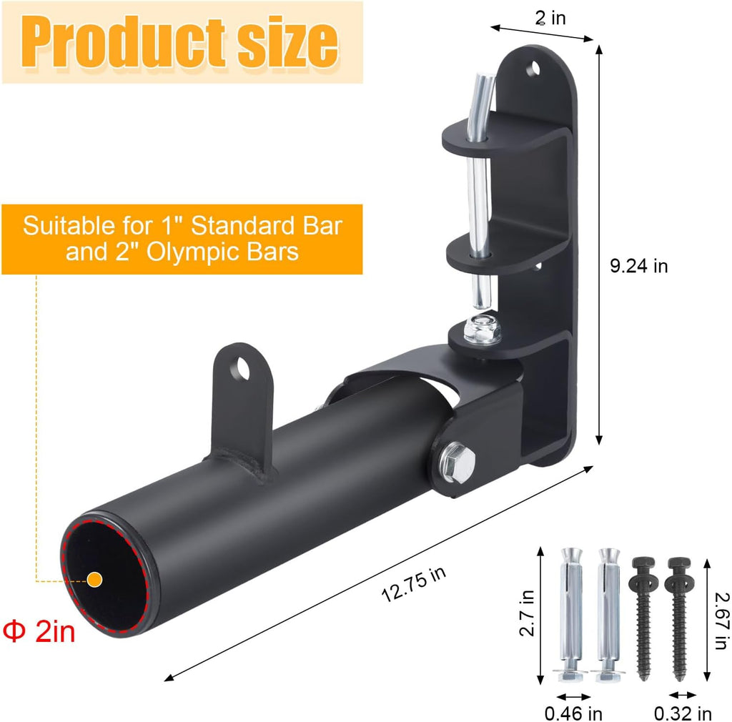 Wall Mounted Landmine Attachment for 1" Standard and 2" Olympic Bars | Wall Mount T Bar for 1" Standard Bar and 2" Olympic Bars, Steel T Bar Row Platform for Home Gym Strength Workouts
