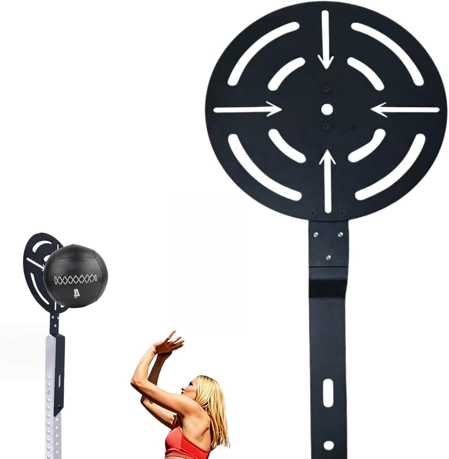 Wall Ball Target – Adjustable Rack Mountable Medicine Ball Target for Power Rack Attachments， Detachable Heavy-Duty Steel Power Rack Accessory for Home & Gym, Explosive Strength Training Equipment