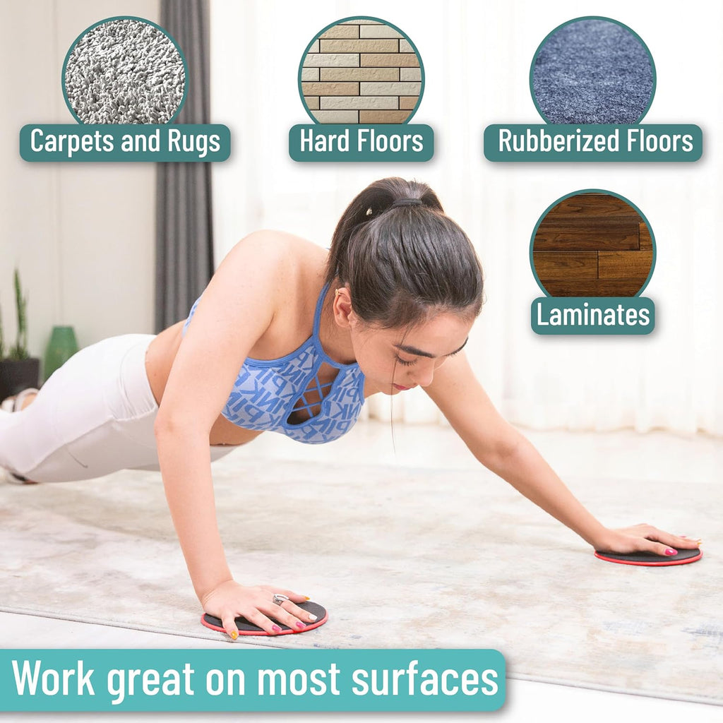 Core Sliders for Working Out - 2 Pack Dual Sided Workout Sliders Discs